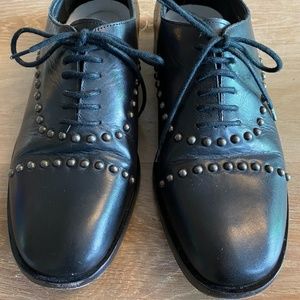 Maison Martin Margiela 38 studded brogues flats oxfords derby black